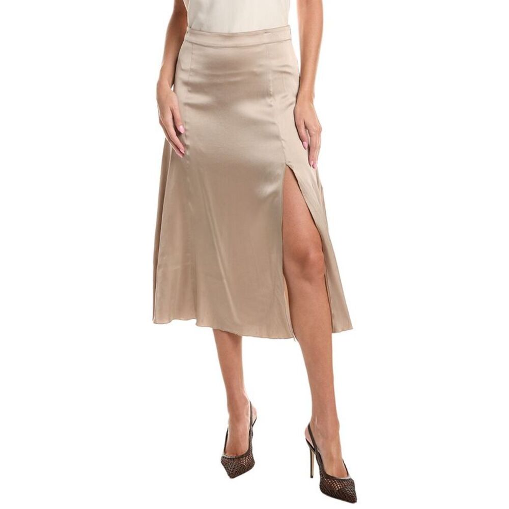 Officine Générale Womens Officine Generale Zita Satin Skirt, Beige